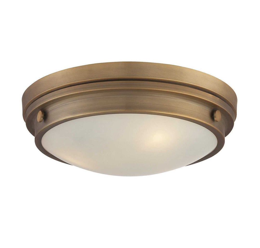 Lucerne Three Light Flush Mount in Warm Brass Savoy House