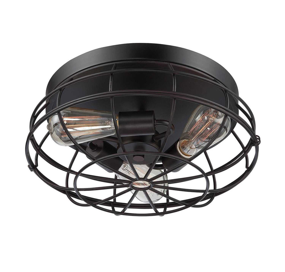 Scout Three Light Flush Mount in English Bronze Savoy House