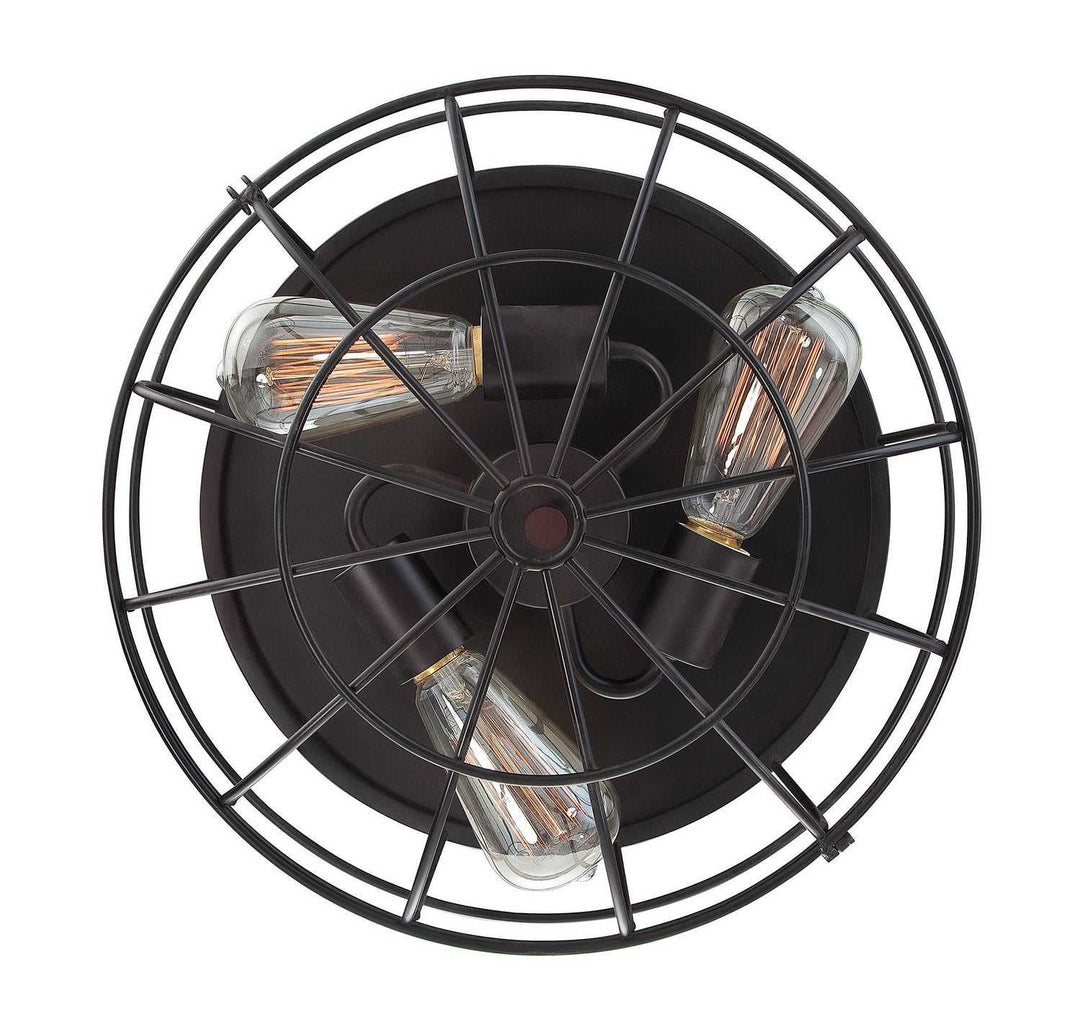 Scout Three Light Flush Mount in English Bronze Savoy House