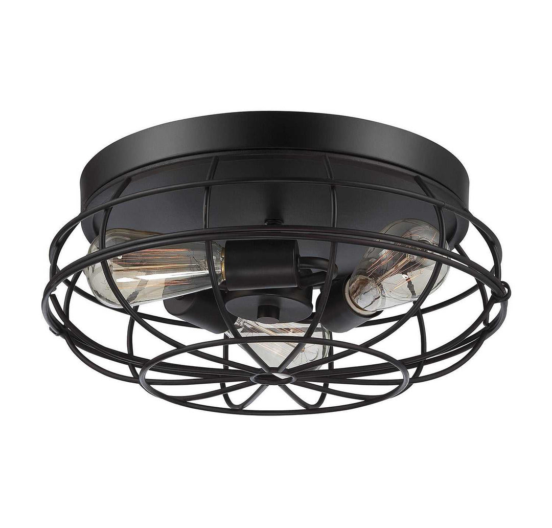 Scout Three Light Flush Mount in English Bronze Savoy House