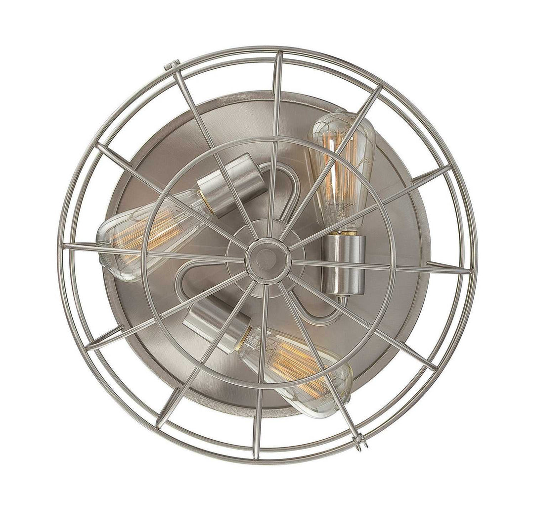 Scout Three Light Flush Mount in Satin Nickel Savoy House