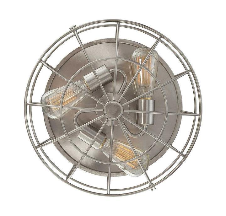 Scout Three Light Flush Mount in Satin Nickel Savoy House
