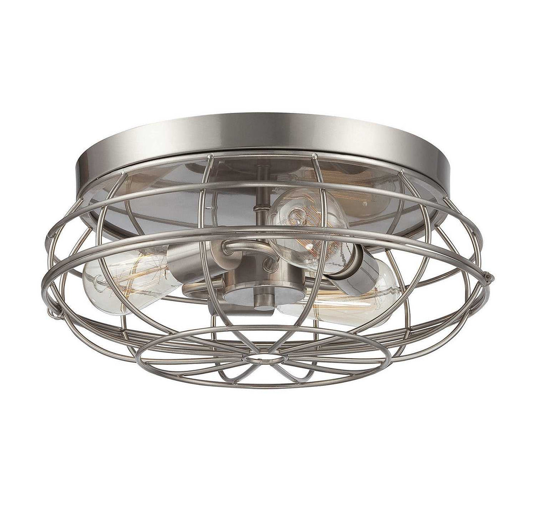 Scout Three Light Flush Mount in Satin Nickel Savoy House