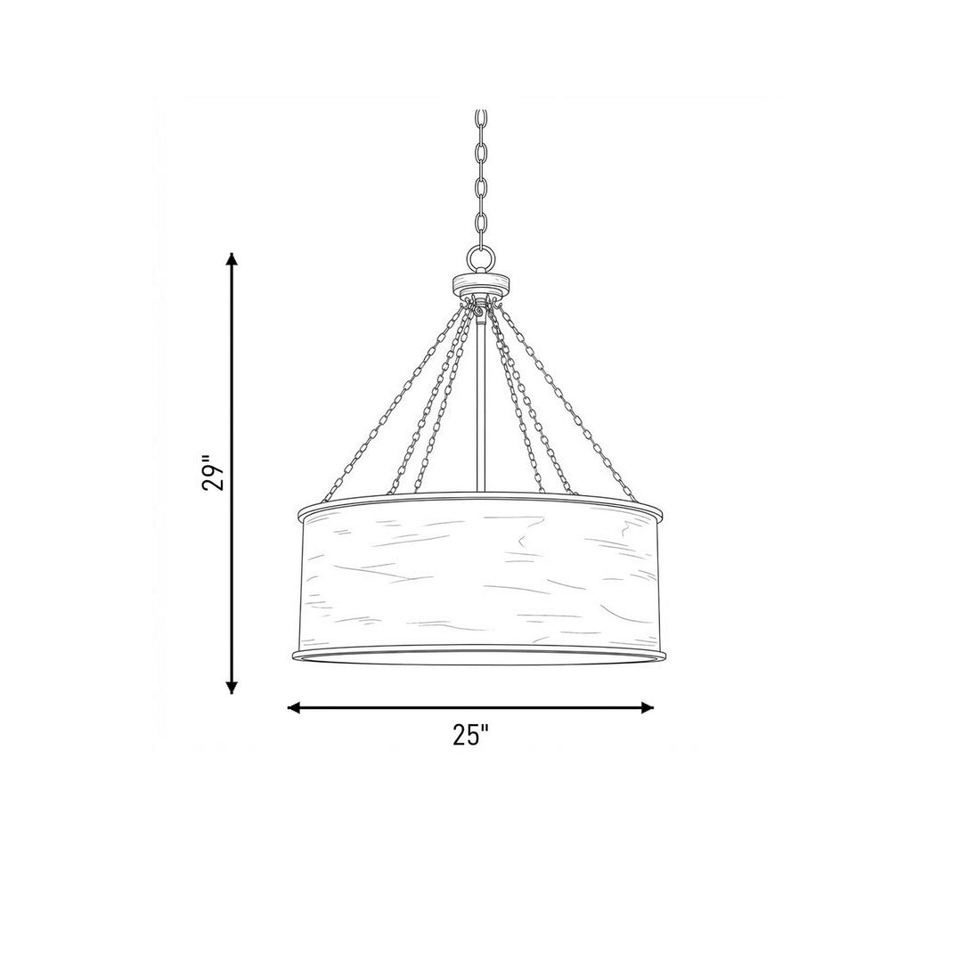 Savoy House - 7-488-6-53 - Six Light Pendant - Rochester - Silver Patina