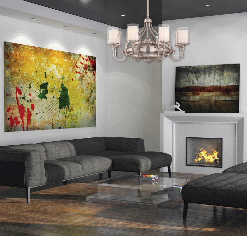 Etesian Eight Light Fan D'lier in Satin Nickel Savoy House