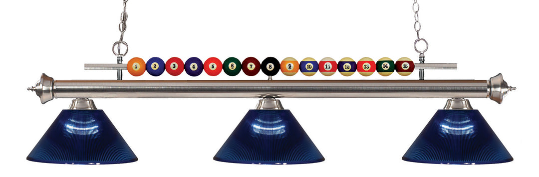 Shark Three Light Billiard in Brushed Nickel - available from The Lighting Shoppe, trusted by Canadian homeowners