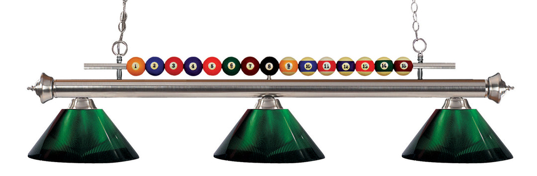 Shark Three Light Billiard in Brushed Nickel - available from The Lighting Shoppe, trusted by Canadian homeowners
