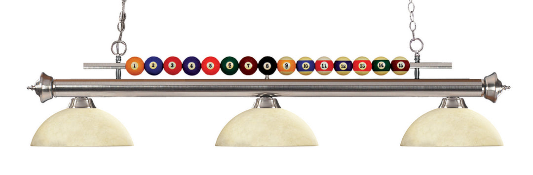 Shark Three Light Billiard in Brushed Nickel - available from The Lighting Shoppe, trusted by Canadian homeowners