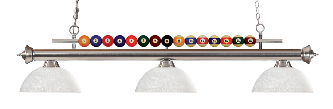 Shark Three Light Billiard in Brushed Nickel - available from The Lighting Shoppe, trusted by Canadian homeowners
