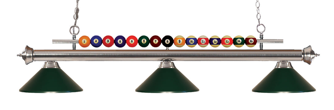 Shark Three Light Billiard in Brushed Nickel - available from The Lighting Shoppe, trusted by Canadian homeowners