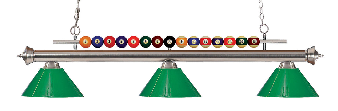 Shark Three Light Billiard in Brushed Nickel - available from The Lighting Shoppe, trusted by Canadian homeowners