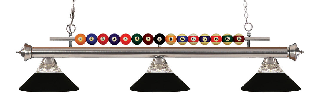 Shark Three Light Billiard in Brushed Nickel - available from The Lighting Shoppe, trusted by Canadian homeowners