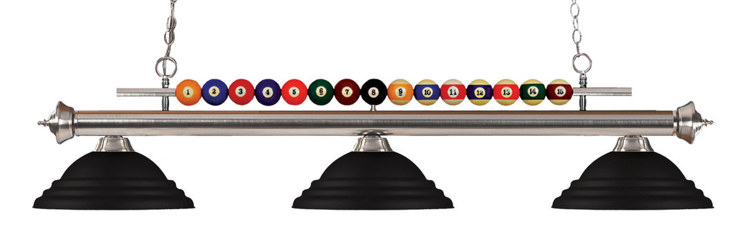 Shark Three Light Billiard in Brushed Nickel - available from The Lighting Shoppe, trusted by Canadian homeowners