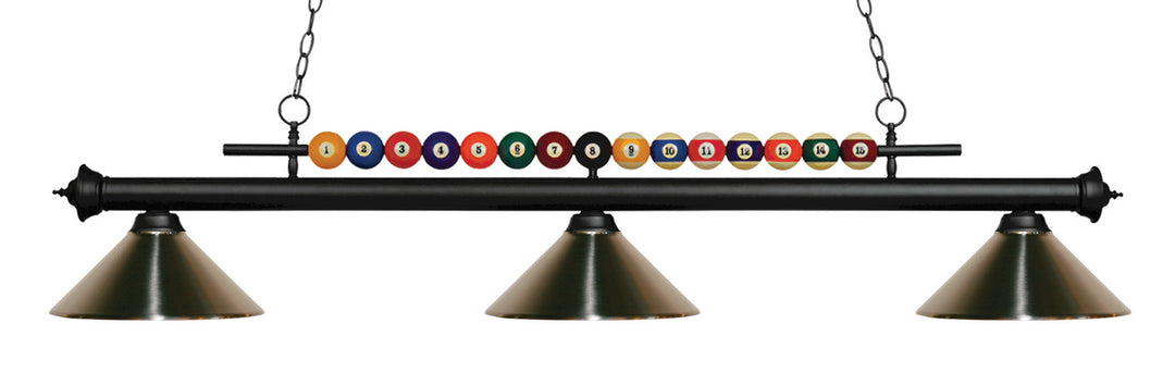Z-Lite Canada - 170MB-MBN - Three Light Billiard - Shark - Matte Black