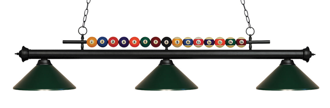 Z-Lite Canada - 170MB-MDG - Three Light Billiard - Shark - Matte Black