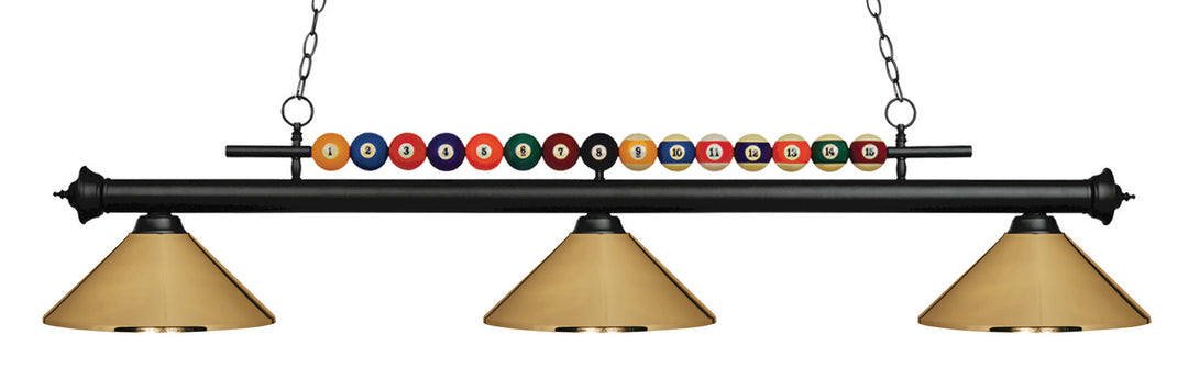 Z-Lite Canada - 170MB-MPB - Three Light Billiard - Shark - Matte Black