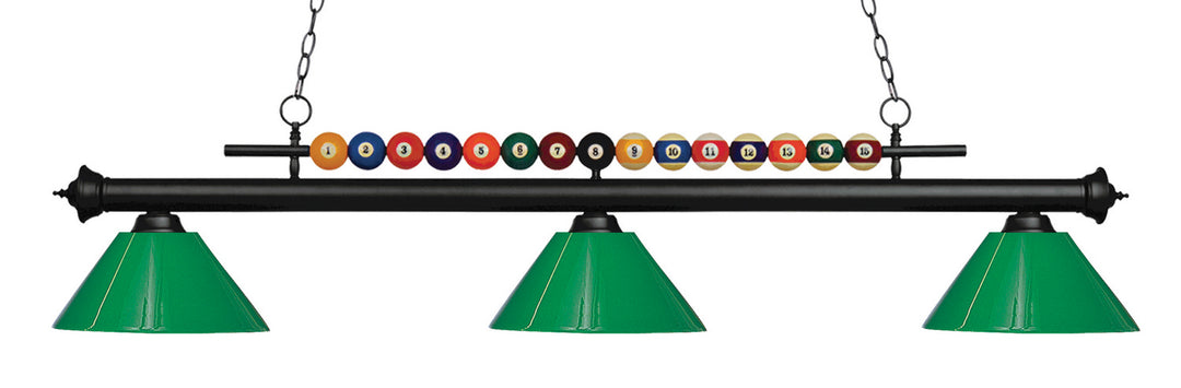 Z-Lite Canada - 170MB-PGR - Three Light Billiard - Shark - Matte Black
