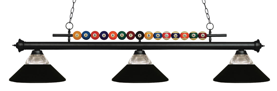 Z-Lite Canada - 170MB-RMB - Three Light Billiard - Shark - Matte Black