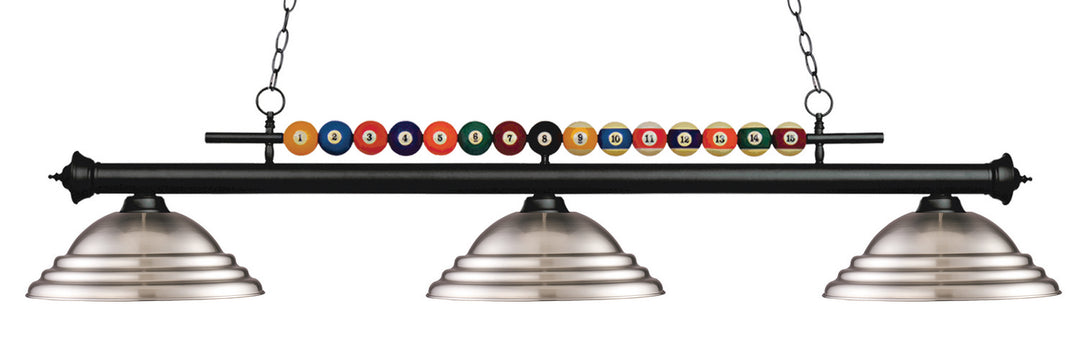 Z-Lite Canada - 170MB-SBN - Three Light Billiard - Shark - Matte Black