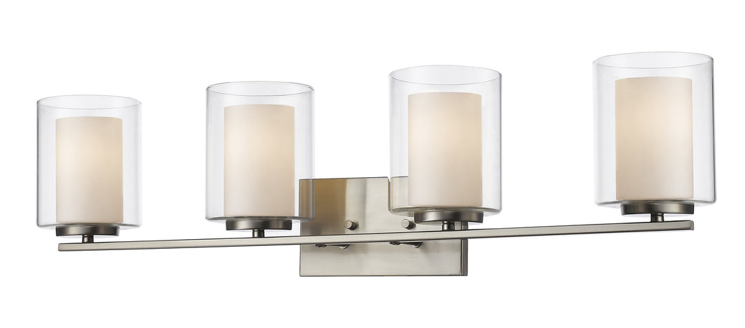 Willow Four Light Vanity in Brushed Nickel - available from The Lighting Shoppe, trusted by Canadian homeowners