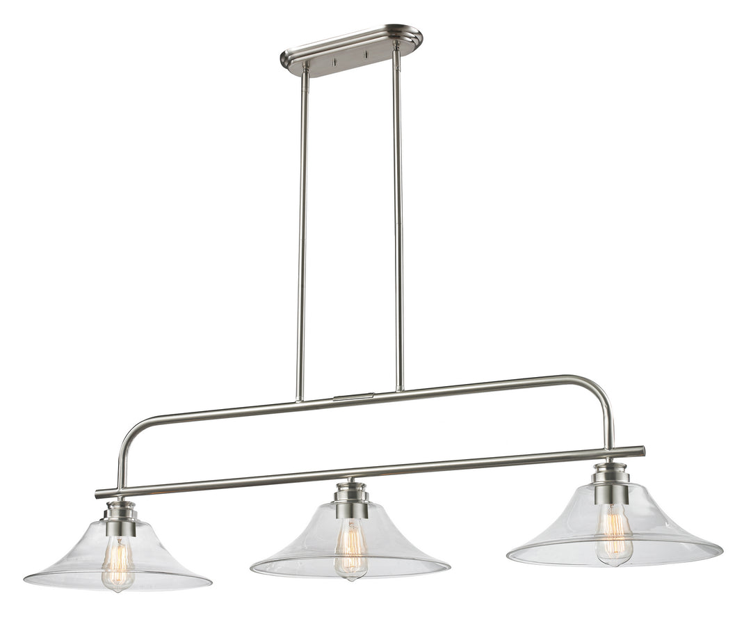 Annora Three Light Billiard in Brushed Nickel - available from The Lighting Shoppe, trusted by Canadian homeowners