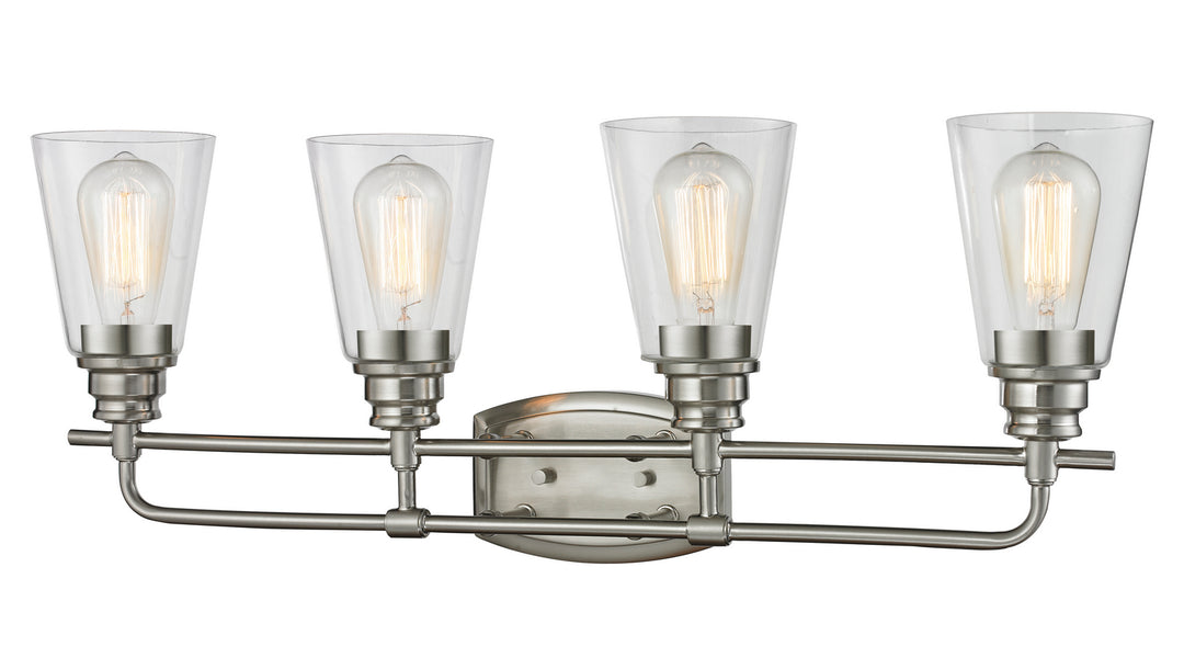 Annora Four Light Vanity in Brushed Nickel - available from The Lighting Shoppe, trusted by Canadian homeowners