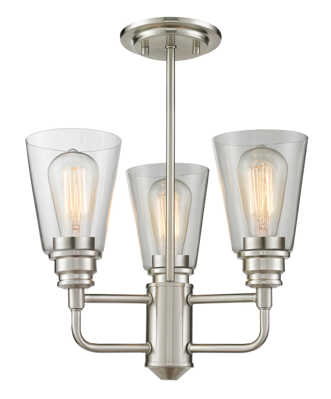 Annora Three Light Semi Flush Mount in Brushed Nickel - available from The Lighting Shoppe, trusted by Canadian homeowners