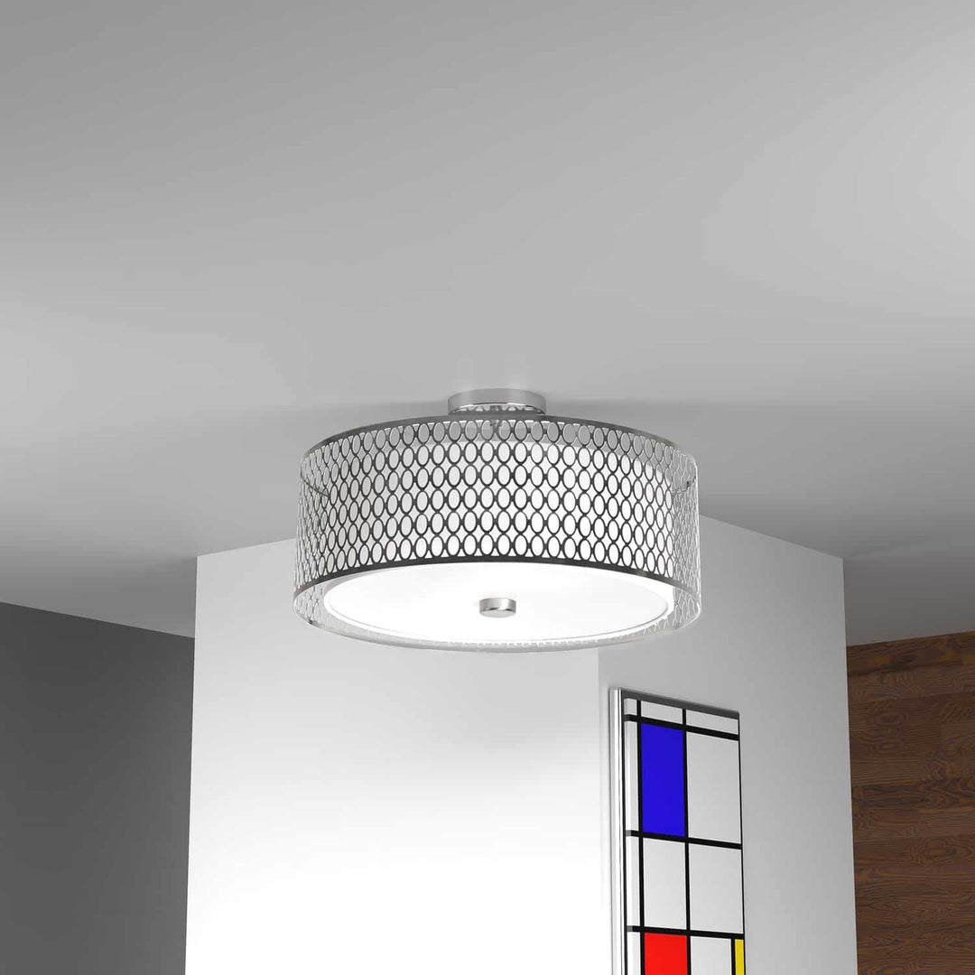 Dainolite Canada - 1015-16FH-SC - Three Light Semi-Flush Mount - Kordan - Satin Chrome