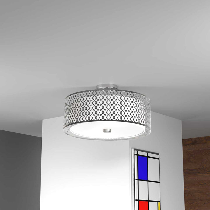 Dainolite Canada - 1015-16FH-SC - Three Light Semi-Flush Mount - Kordan - Satin Chrome