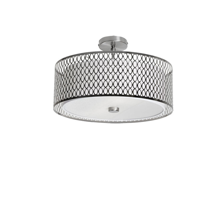 Kordan Three Light Semi-Flush Mount in Satin Chrome - available from The Lighting Shoppe, trusted by Canadian homeowners
