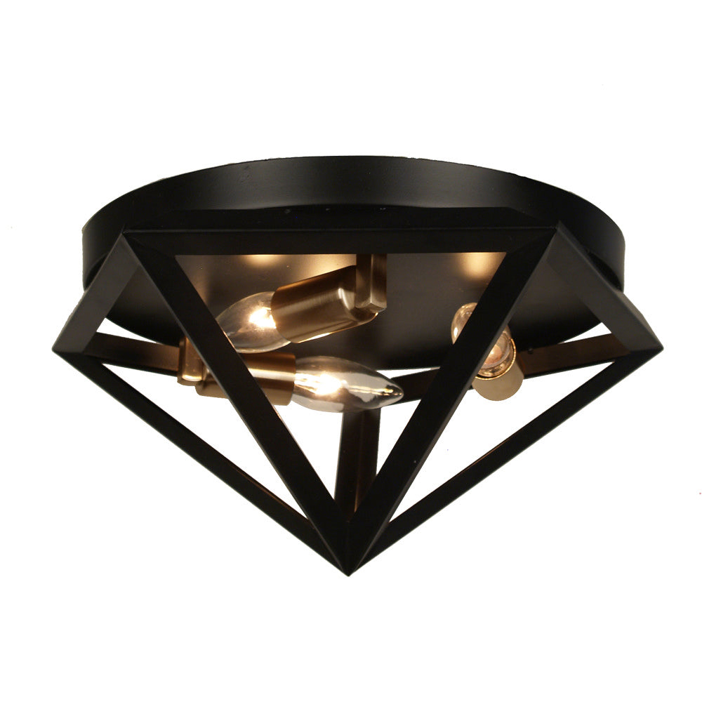 Archello Three Light Flush Mount in Black - available from The Lighting Shoppe, trusted by Canadian homeowners