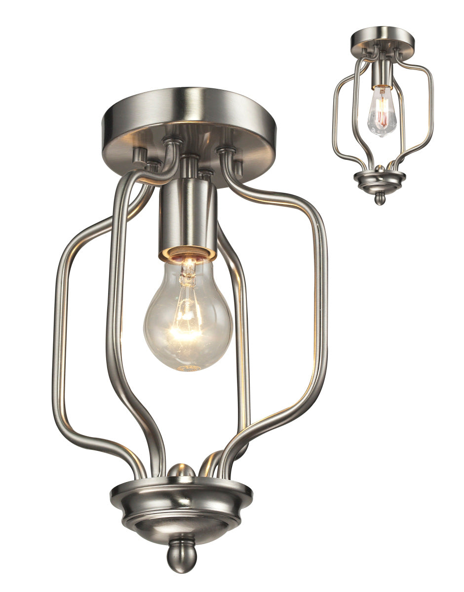 Cardinal One Light Flush Mount in Brushed Nickel - available from The Lighting Shoppe, trusted by Canadian homeowners