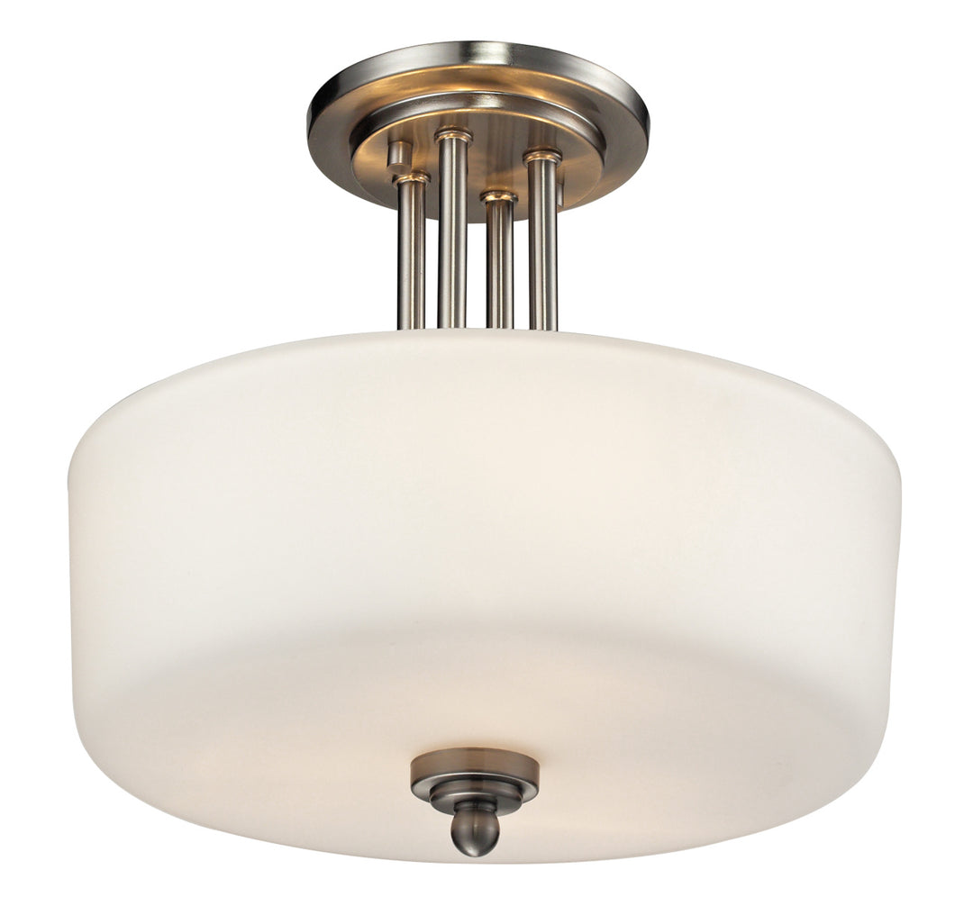 Cardinal Three Light Semi Flush Mount in Brushed Nickel - available from The Lighting Shoppe, trusted by Canadian homeowners