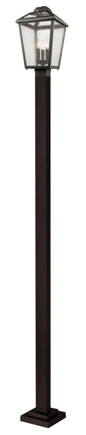 Bayland Three Light Outdoor Post Mounted Fixture in Oil Rubbed Bronze - available from The Lighting Shoppe, trusted by Canadian homeowners