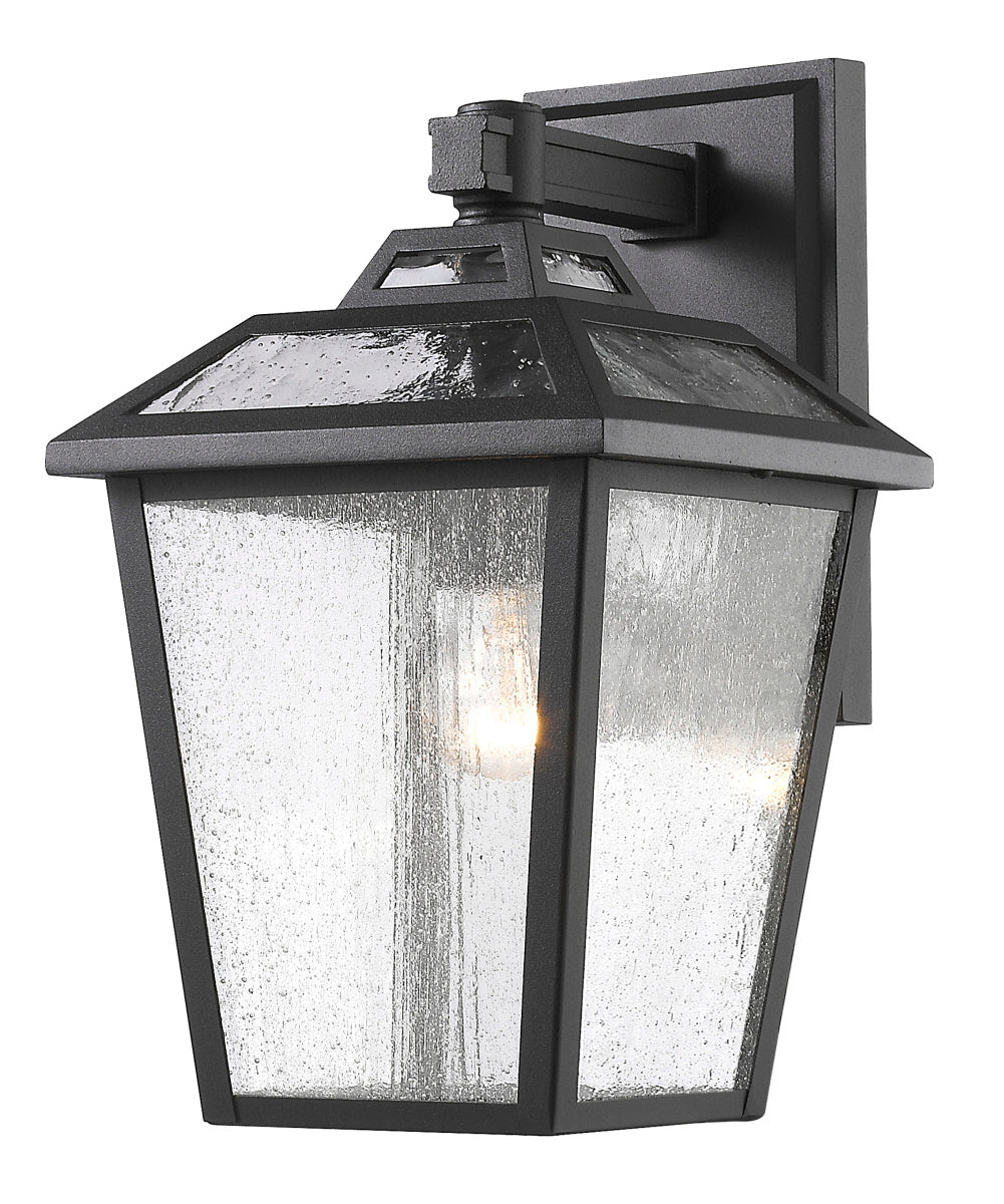 Bayland One Light Outdoor Wall Light in Black - available from The Lighting Shoppe, trusted by Canadian homeowners