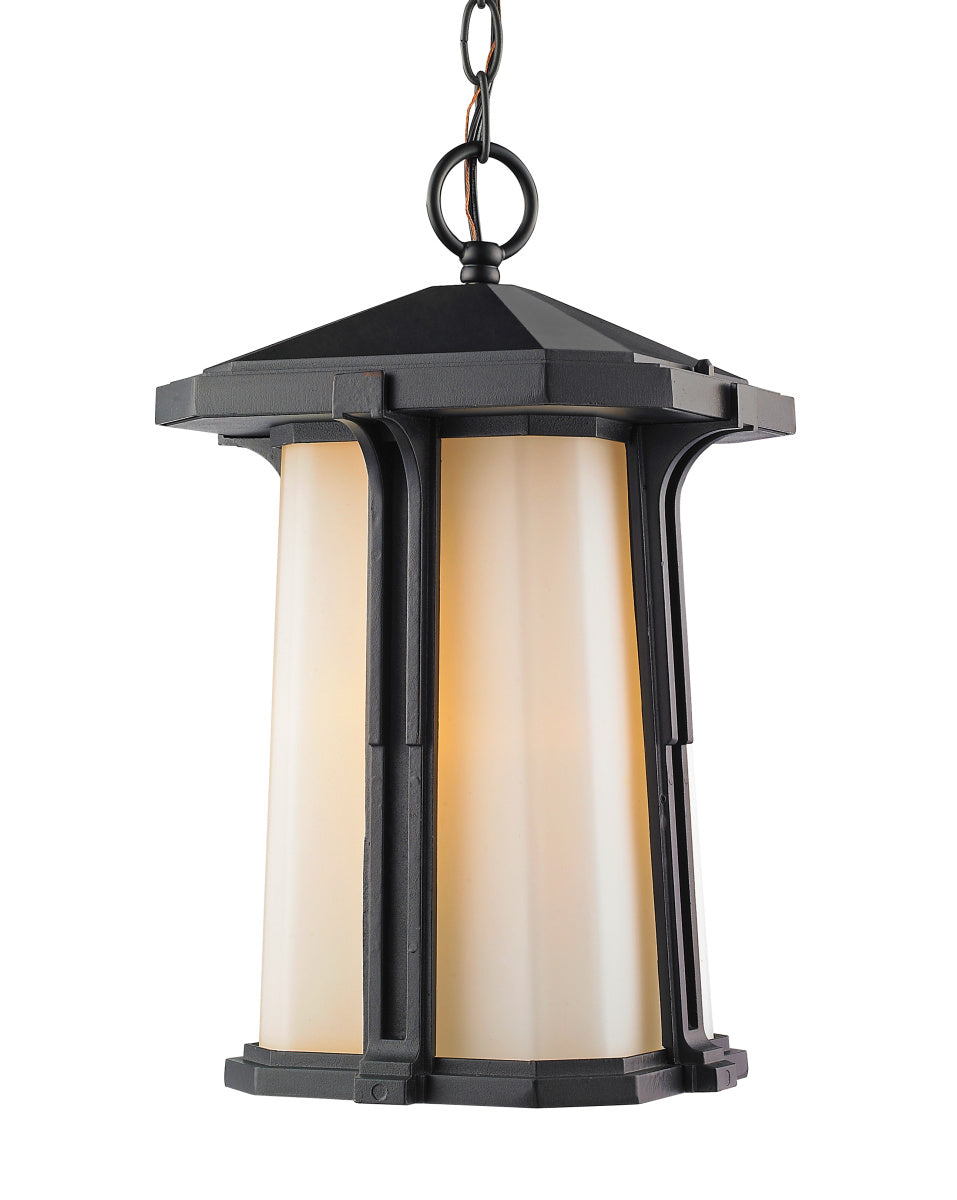 Harbor Lane One Light Outdoor Chain Mount Ceiling Fixture in Black - available from The Lighting Shoppe, trusted by Canadian homeowners