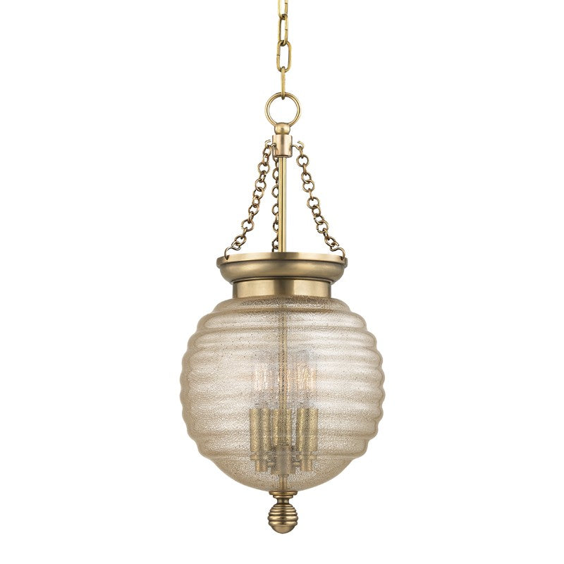 Coolidge Three Light Pendant in Aged Brass - available from The Lighting Shoppe, trusted by Canadian homeowners