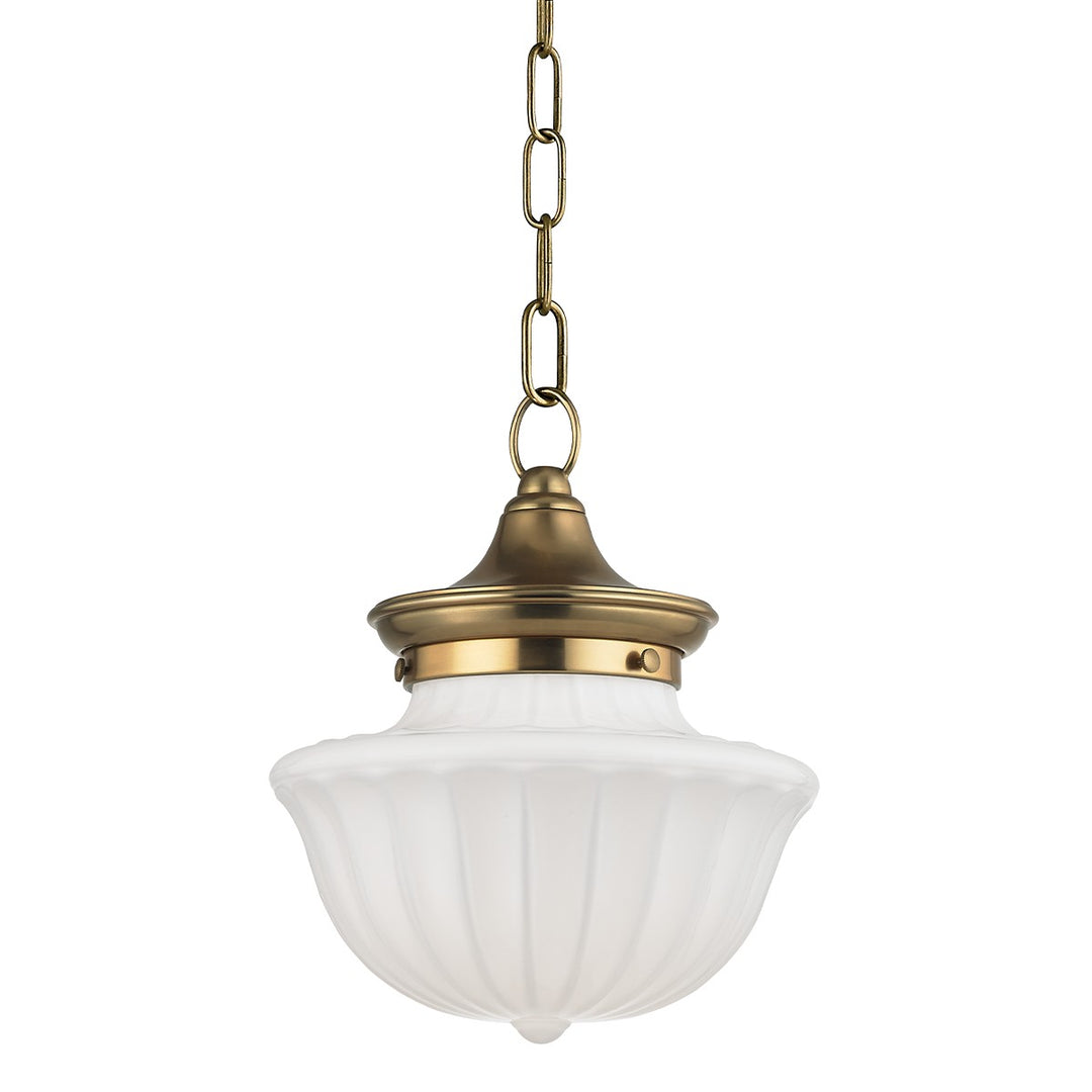 Dutchess One Light Pendant in Aged Brass - available from The Lighting Shoppe, trusted by Canadian homeowners