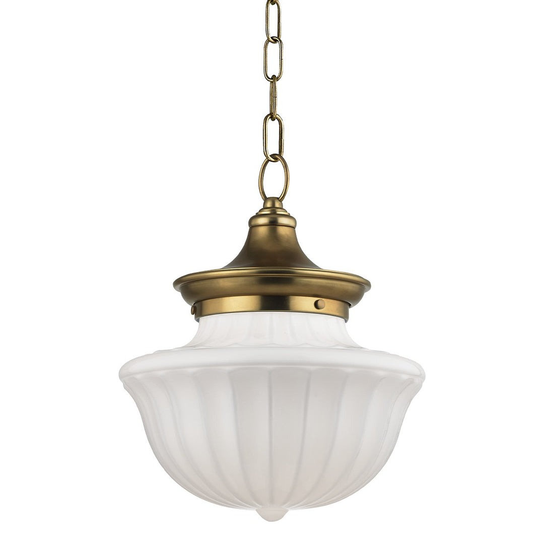 Dutchess One Light Pendant in Aged Brass - available from The Lighting Shoppe, trusted by Canadian homeowners