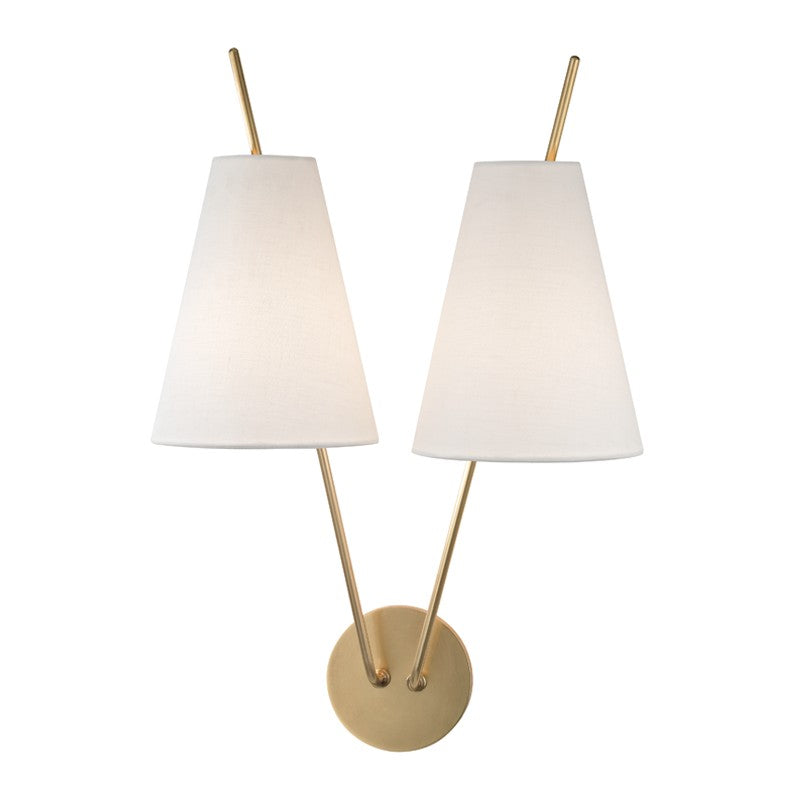 Hudson Valley Canada - 6322-AGB - Two Light Wall Sconce - Campagna - Aged Brass