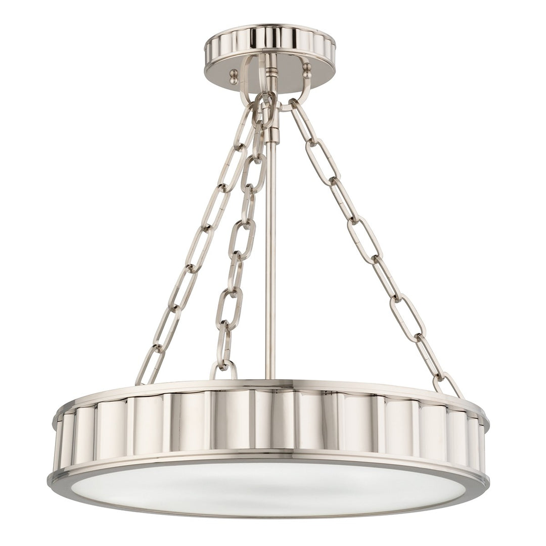 Middlebury Three Light Semi Flush Mount in Polished Nickel - available from The Lighting Shoppe, trusted by Canadian homeowners