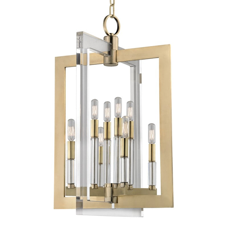 Wellington Eight Light Pendant in Aged Brass - available from The Lighting Shoppe, trusted by Canadian homeowners
