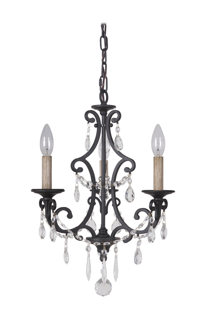 Bentley Three Light Chandelier in Matte Black - available from The Lighting Shoppe, trusted by Canadian homeowners
