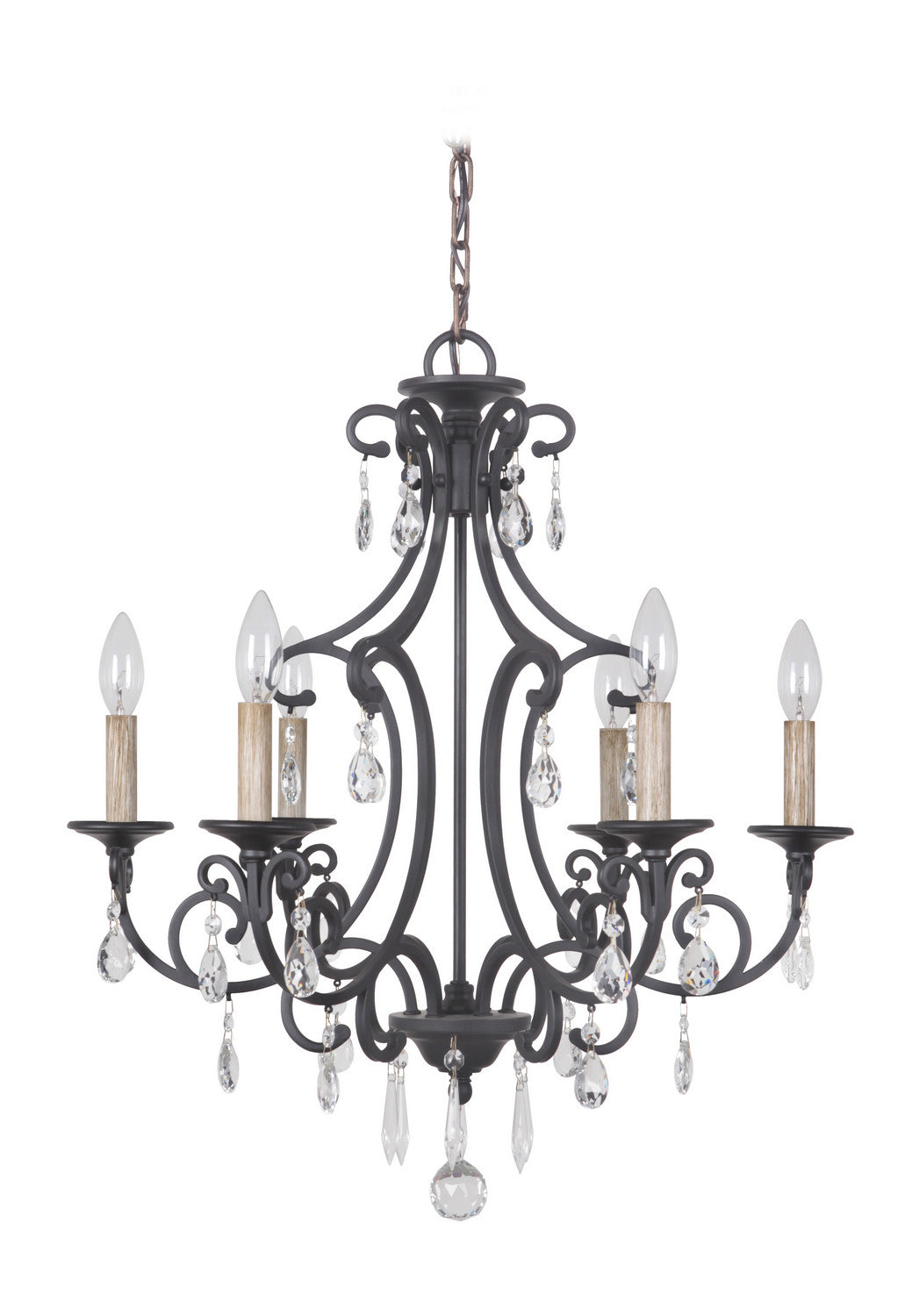 Bentley Six Light Chandelier in Matte Black - available from The Lighting Shoppe, trusted by Canadian homeowners