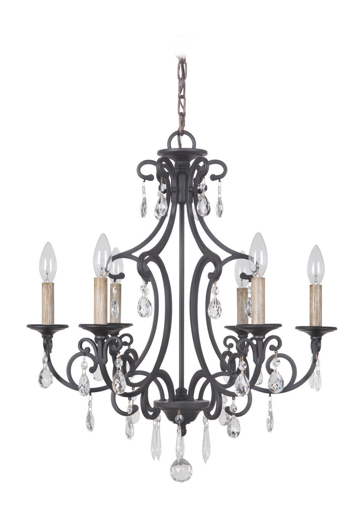 Bentley Six Light Chandelier in Matte Black - available from The Lighting Shoppe, trusted by Canadian homeowners