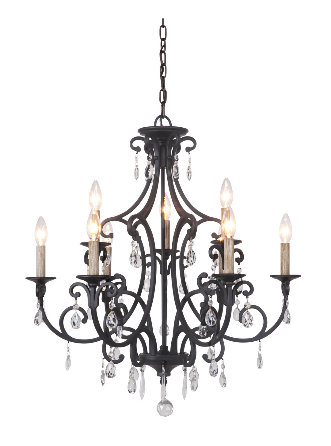Craftmade Canada - 38929-MBK - Nine Light Chandelier - Bentley - Matte Black