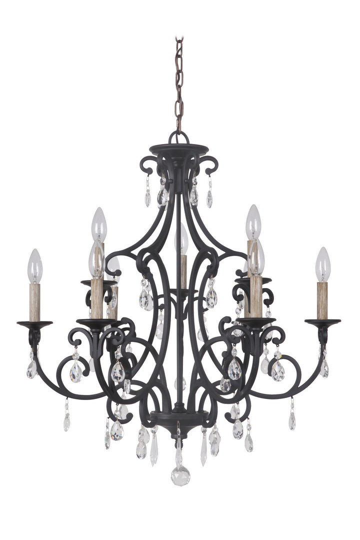 Bentley Nine Light Chandelier in Matte Black - available from The Lighting Shoppe, trusted by Canadian homeowners