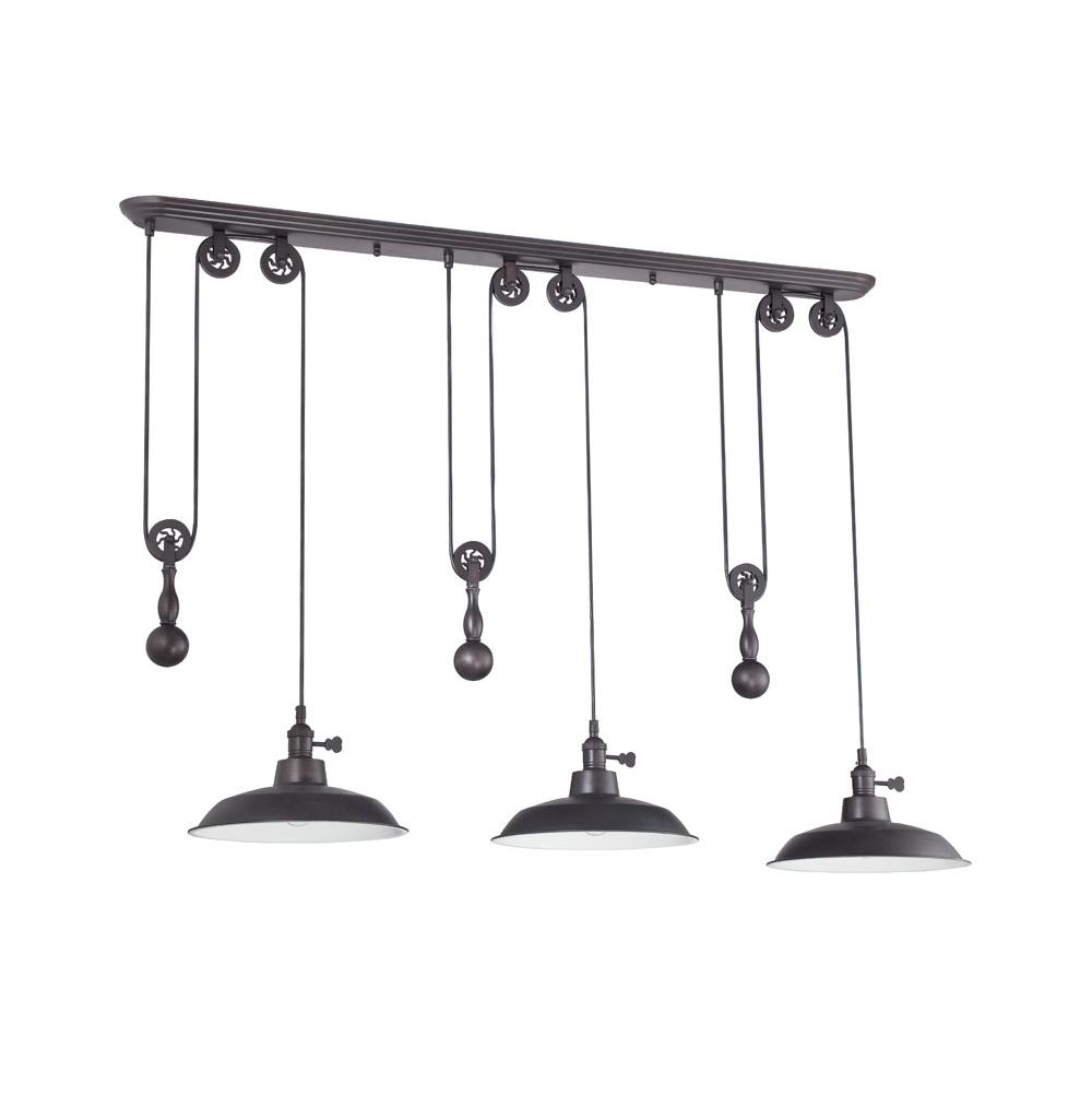 Pendant Three Light Pendant in Aged Bronze Brushed - available from The Lighting Shoppe, trusted by Canadian homeowners