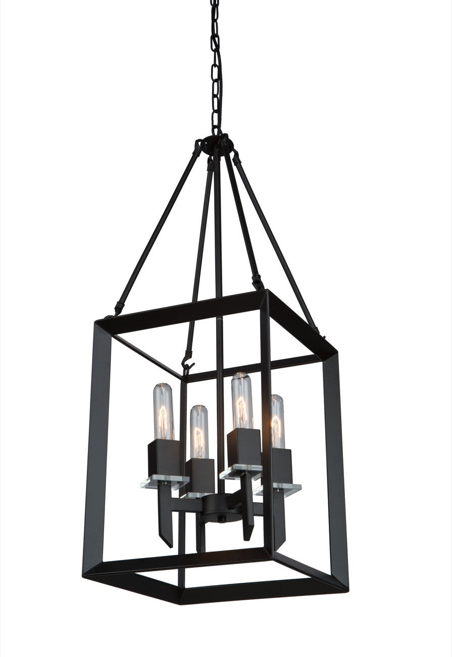 Vineyard Four Light Chandelier in Matte Black - available from The Lighting Shoppe, trusted by Canadian homeowners