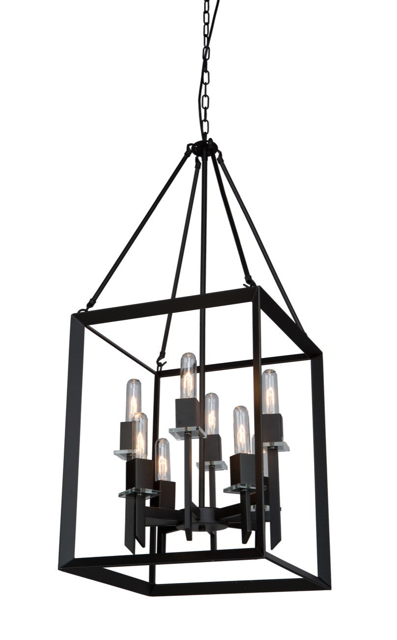 Vineyard Eight Light Chandelier in Matte Black - available from The Lighting Shoppe, trusted by Canadian homeowners